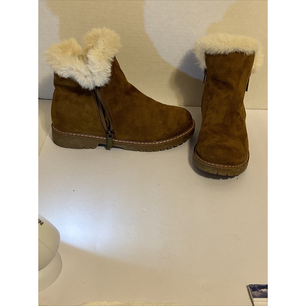 American Eagle Chestnut Brown Faux Suede‎ Leather Pull-on Ankle Boot Size 6